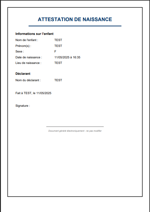 Exemple PDF généré